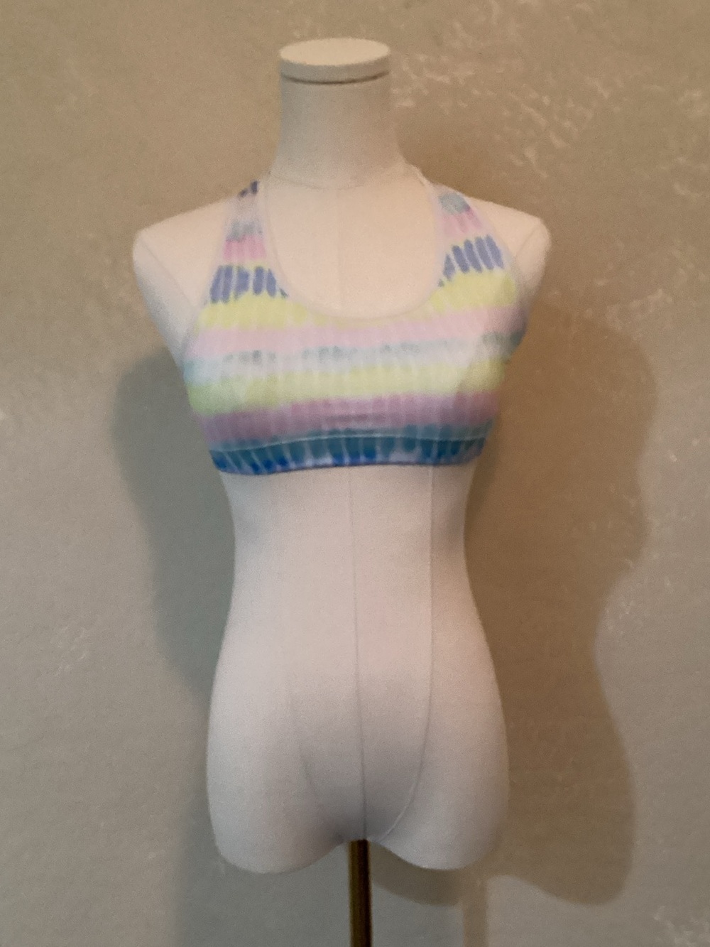 Cat & Jack Pastel Stripe Racerback Sports Bra - Pink, Blue, Yellow